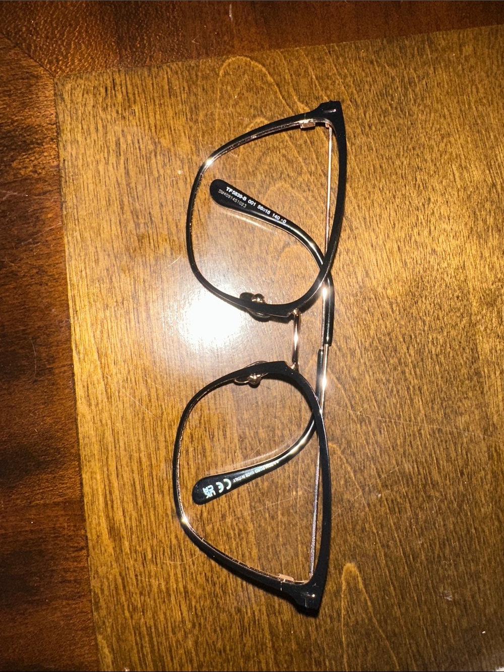 Tom Ford Black and Gold Cat-Eye Optical Glasses for Women